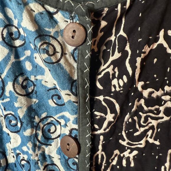 Kar-ma Quilted Patchwork Batik Jacket SZ XL India Boho - Picture 4 of 10